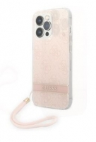Capa Iphone 14 Pro 6.1" GUESS Print Strap GUOHCP14LH4STP Rosa em Blister